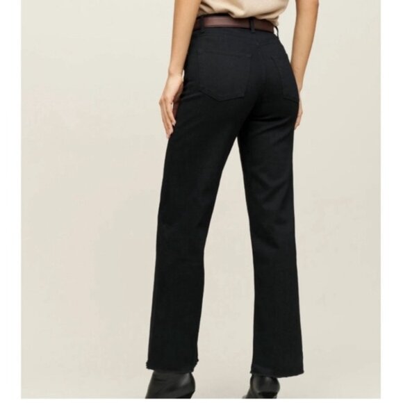Reformation Emma High Rise Wide Leg Jeans '90s Relaxed Black Washed Denim 28 - Picture 2 of 11